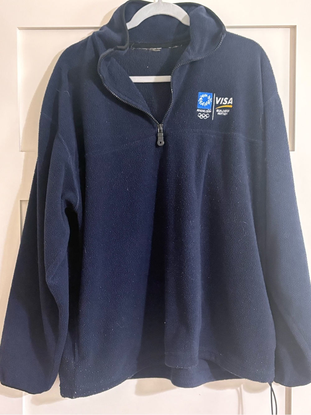 VTG 2004 Athens Olympics Visa Worldwide Partner Fleece 1/4 Zip Pullover 2XL Mens